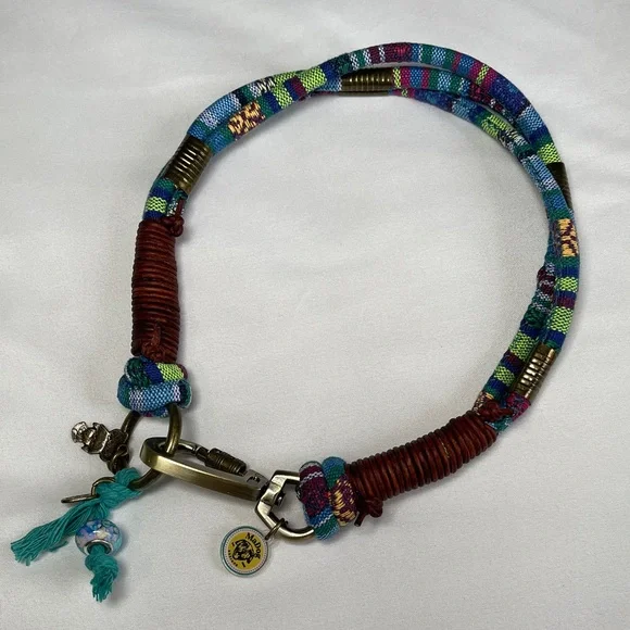 Colorful Woven Dog Collar with Charms - Picture 7 of 10